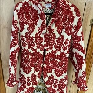 Maribou Handmade One of a Kind asymmetric cut BOHO Tapestry Coat. Size XS/S